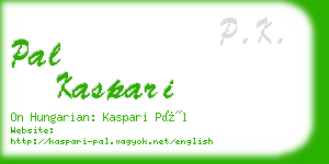 pal kaspari business card